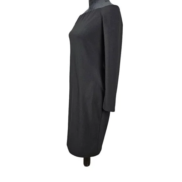 Eliza J Off the Shoulder Scuba Sheath Black Dress - Picture 4 of 9